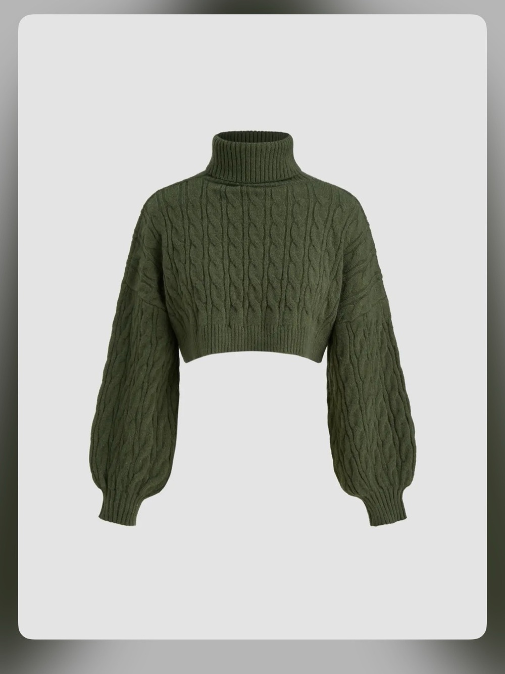 Cider CABLE KNIT TURTLENECK SOLID LONG SLEEVE CROP TOP XS WC1-28 - Picture 4 of 7